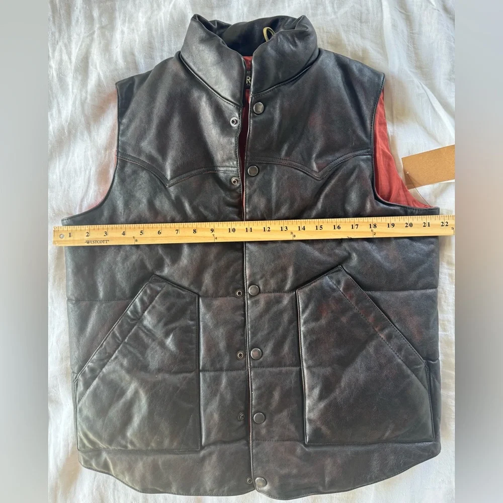 RRL Ralph Lauren Double RL Very Rare Western Quilted Leather Vest - Picture 10 of 11